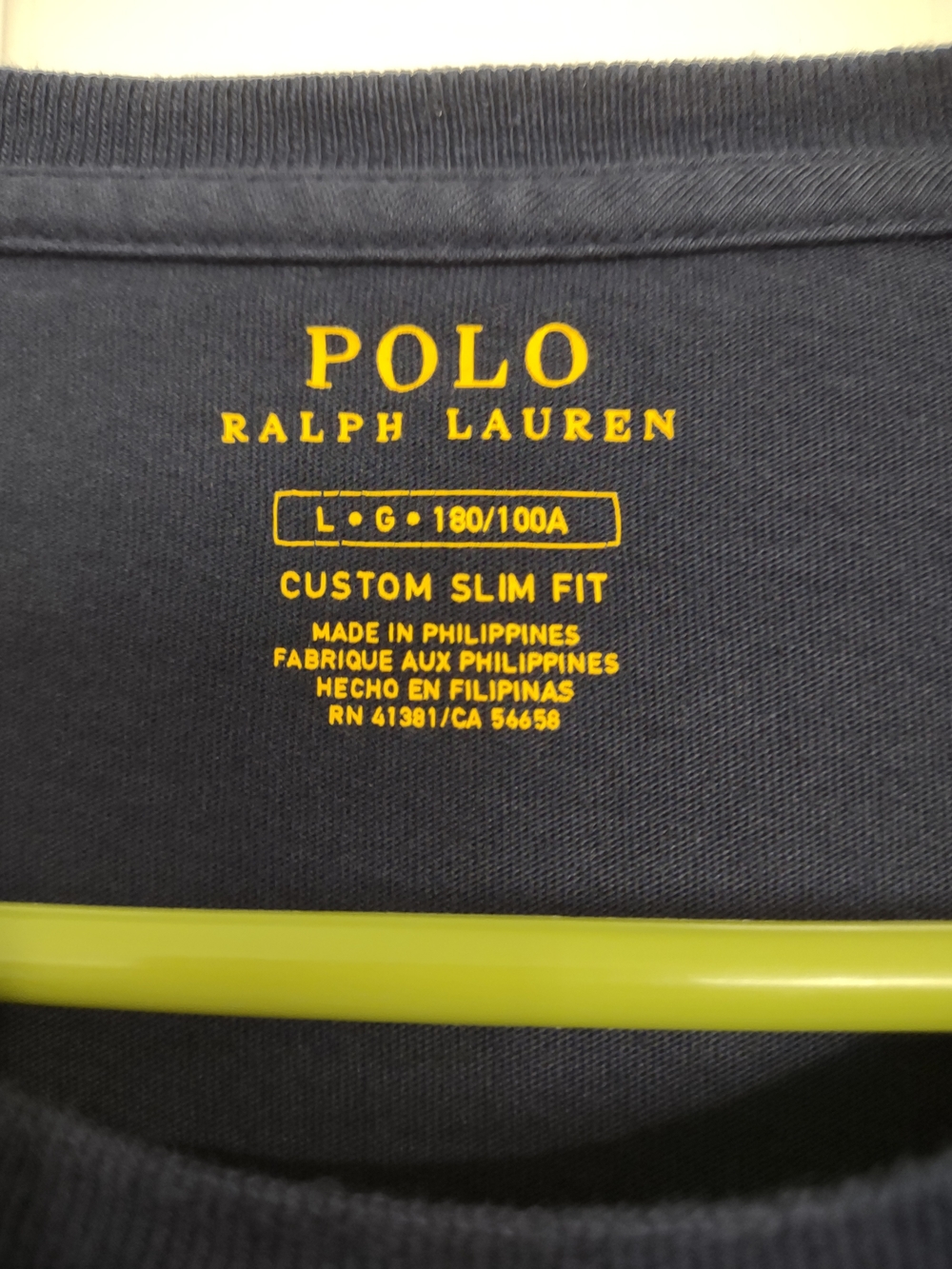 Polo Ralph Lauren Navy Long Sleeve Shirt Spellout With USA Sleeve Patch - Picture 3 of 4